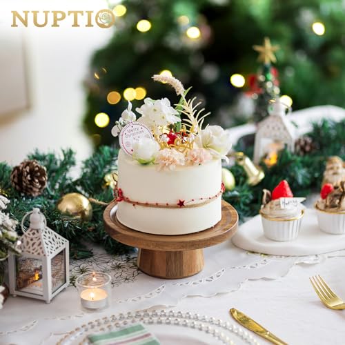 NUPTIO Cake Stand Cupcake Wooden: 19.3cm Afternoon Tea Wedding Display Vintage Stands Round Cup Pedestal for Birthday Party Christmas Baby Shower - Cosy Home Interiors NUPTIO Cake Stand Cupcake Wooden: 19.3cm Afternoon Tea Wedding Display Vintage Stands Round Cup Pedestal for Birthday Party Christmas Baby Shower - Image 3