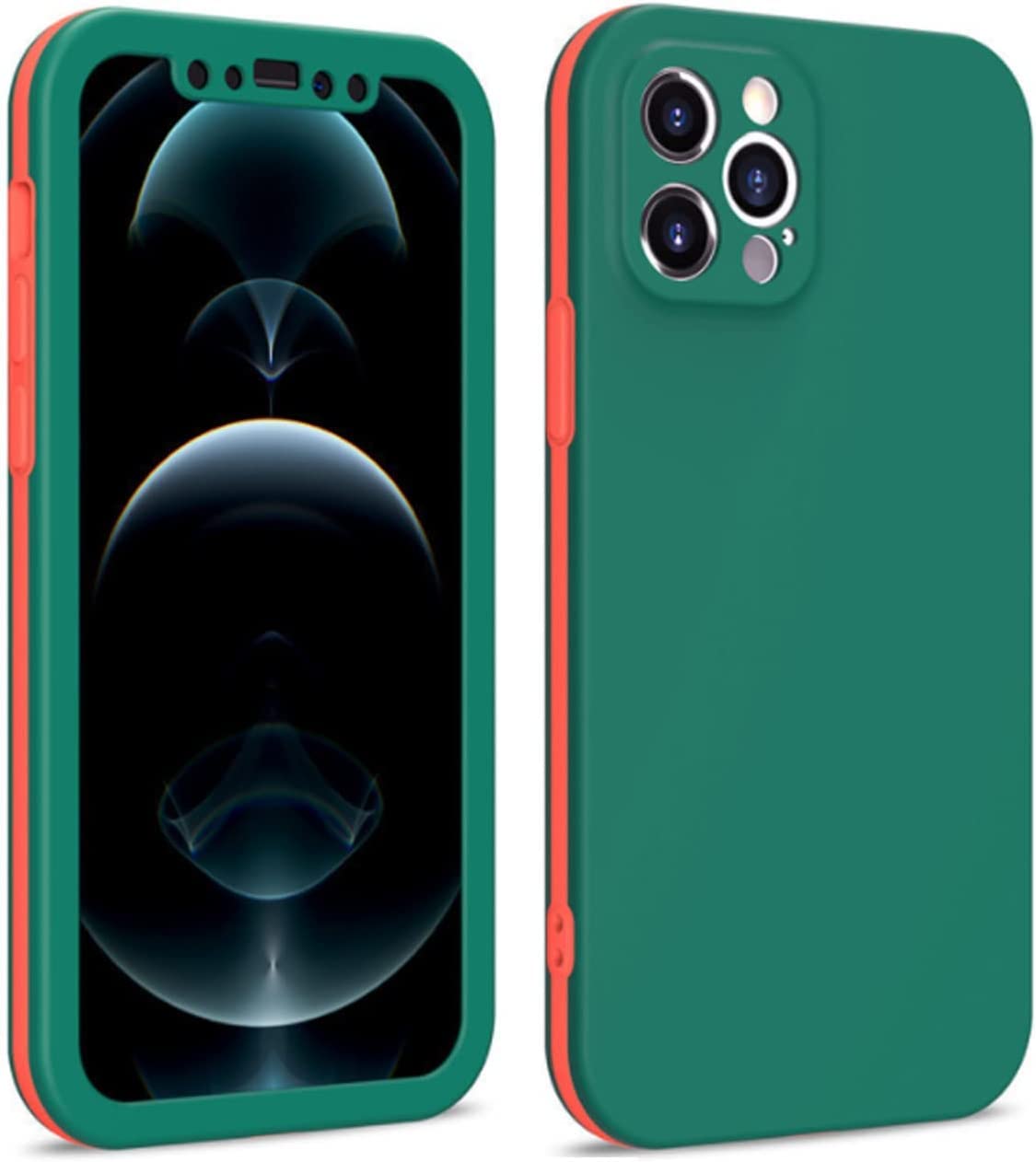 Coque iPhone 13 Pro Max antichoc antichute protection intégrale 3 en 1 KANUZ verte