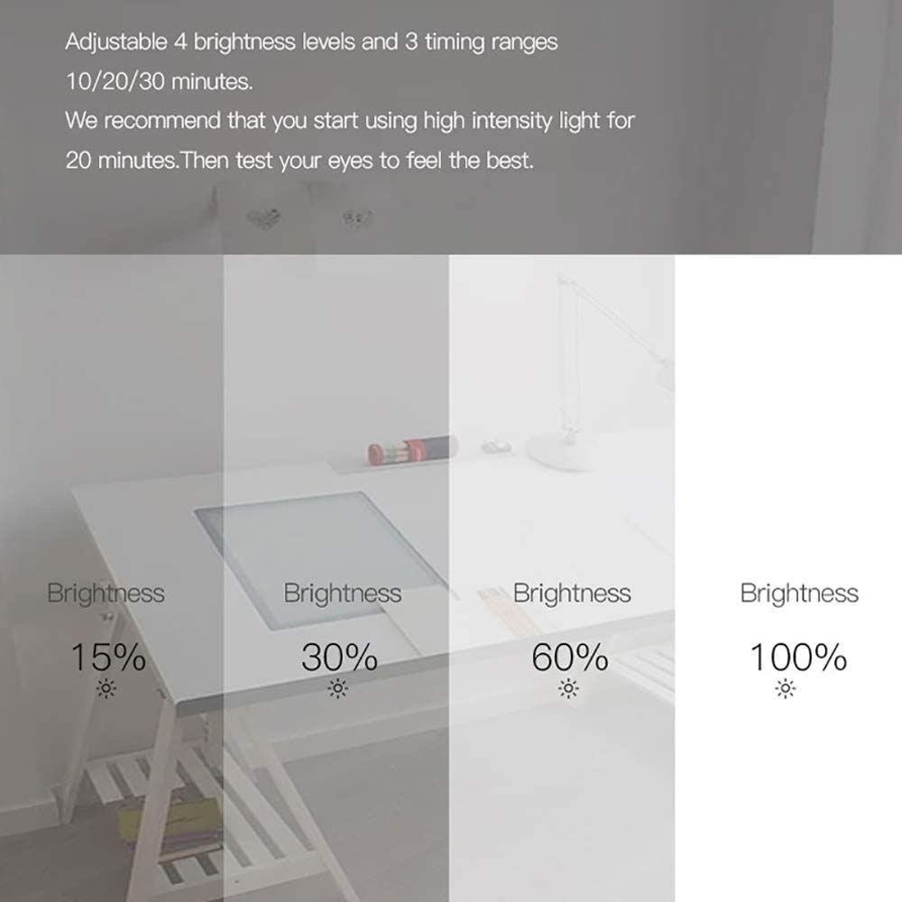 Lampada da Terapia Leggera, LED Senza UV 10000 LUS LED Lampaterapia Bianca Brillante, Controllo tattile con 4 Livelli Regolabili di luminosità, per casa/Ufficio/in Viaggio