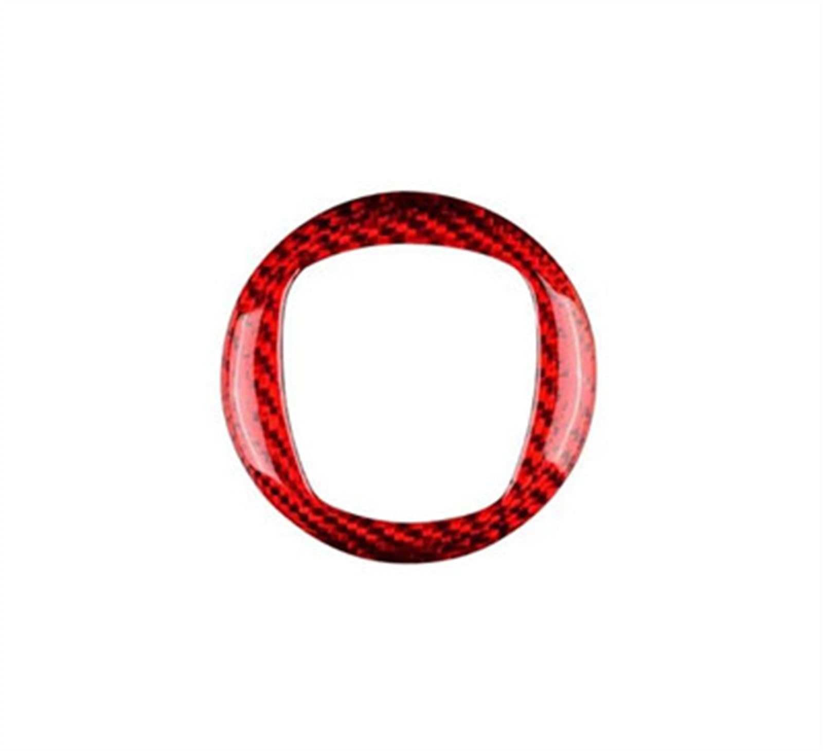 Piwine Inner Red Real Hard Carbon Fiber Car Steering Wheel Center Ring Decoration Sticker For Fiat 500 2008-2021 2022 2023