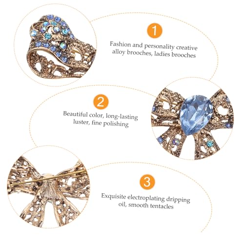 Broche nœud papillon en émail bleu pour customiser un vêtement - 3