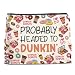 Nurawo Probably Headed Makeup Bag Donut Cosmetic Bags for Women Donut Lover Gifts Chic Coffee Refreshment Merch Makeup Pouch With Zipper