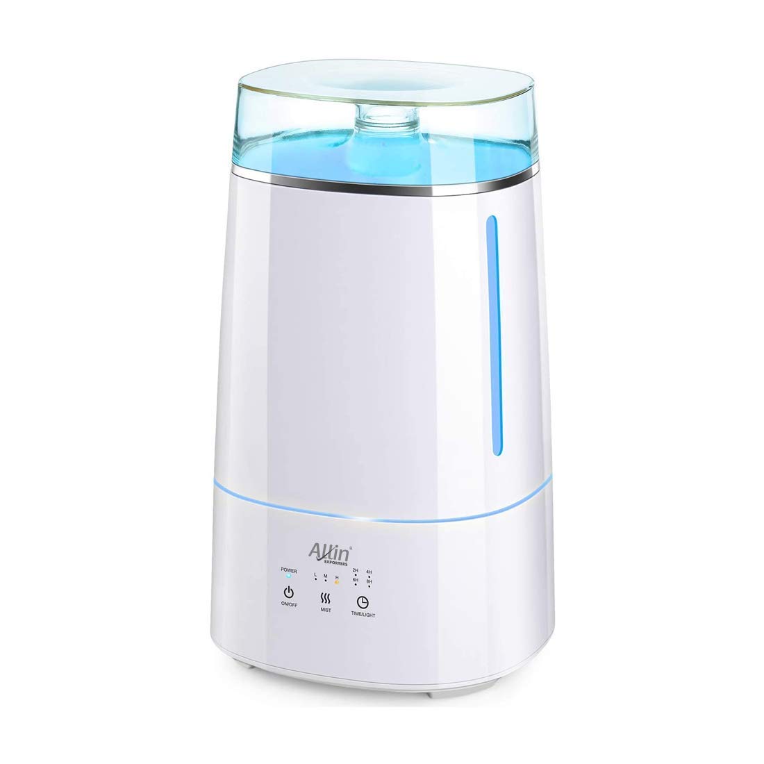 Allin Exporters LH-2028 Ultrasonic Cool Mist Humidifier with Touch Screen, Night Light, Essential Oil Tray, Top Fill, for Cold & Cough, Baby Bedroom, Home & Office, 3.5L, White