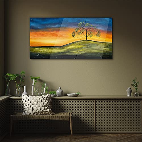 Photo sur verre 100x50cm Arbre Isolé décoration murale salon en verre trempé - 3