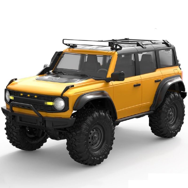 Pihura Remote Control Truck RC Rock Crawler 1:16 2.4G 4WD RTR All Terrain Hobby Off Road Truck RC Racing Vehicle Hobby Grade Model Yellow Vehicle with LED Lights 4