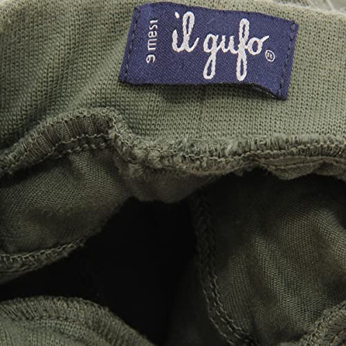 Pantalone Bimbo Il Gufo en verde de algodón premium para niños 4