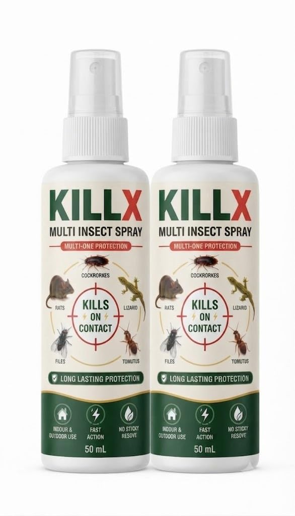 KILLX Multi Insect Spray 50ml | Fast Action Insect Control for Cockroaches, Ants, Flies & Crawling Insects | Indoor & Outdoor Multi-Purpose Pest Spray | Long-Lasting Protection, Pack Of_2-image-39