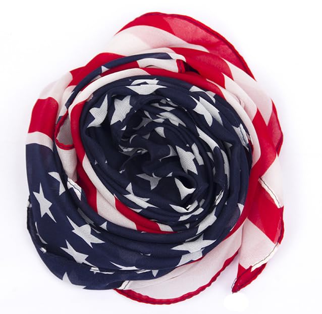Women Men Patriotic UV Sun Protection Scarf - Sunscreen U.S. Flag Shawls for 4th of July2