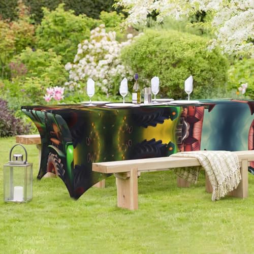 Nappe rectangulaire extensible tracteur élasthanne infroissable table 1,8m