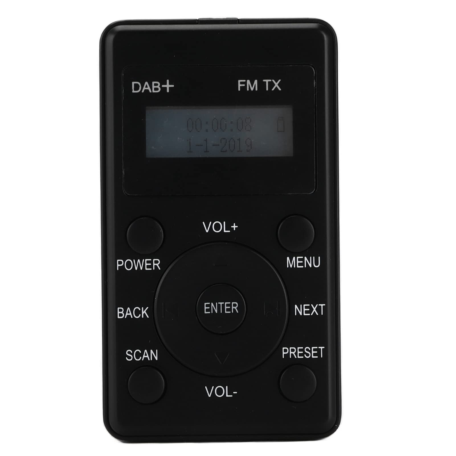 Radio DAB portátil, DAB/DAB+/FM, sonido digital claro del coche con auriculares, radio de bolsillo con pantalla LCD, alarma doble, temporizador, auriculares para correr