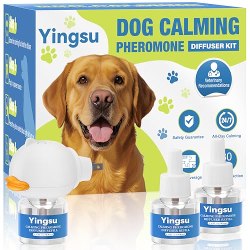 Yingsu Dog Calming Diffuser, 4 in 1 Puppy Pheromones Calming Diffuser, Relaxing Pheromone for Dogs