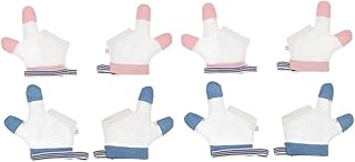 TOYANDONA 4 Pares De Luvas Para Morder Anel Luvas Infantis Ferramentas Para Crianças Protetor De Polegar Luva De Dentição Guarda De Dedos Infantis Chupar O Dedo De Sucção
