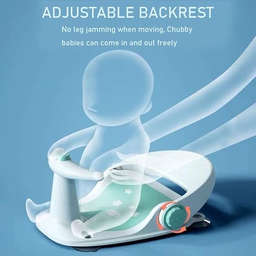 Morefeel Baby Bath Seat,Baby Bathtub Seat For Baby Sit Up Shower Chair,Infant Bathtub Seat For Babies 6 Months & Up,Non-Slip Soft Mat,Adjustable Backrest Support,Secure Suction Cups,Green #TOP2