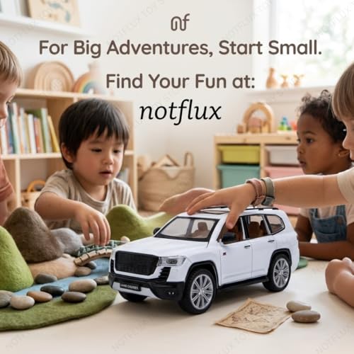 Image of 1:24 Land Cruiser Diecast Car - Premium Metal Alloy Zinc Toy Car with Detailed Interior, Pull Back Action for Kids & Collectors [Multicolor] [Pack of 1]