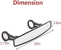 Vista 2 de Espejo retrovisor de 15 pulgadas para UTV, espejo convexo con abrazadera de 4.4 cm de repuesto para Polaris RZR Ranger 800 XP 1000 Turb Rhino YXZ