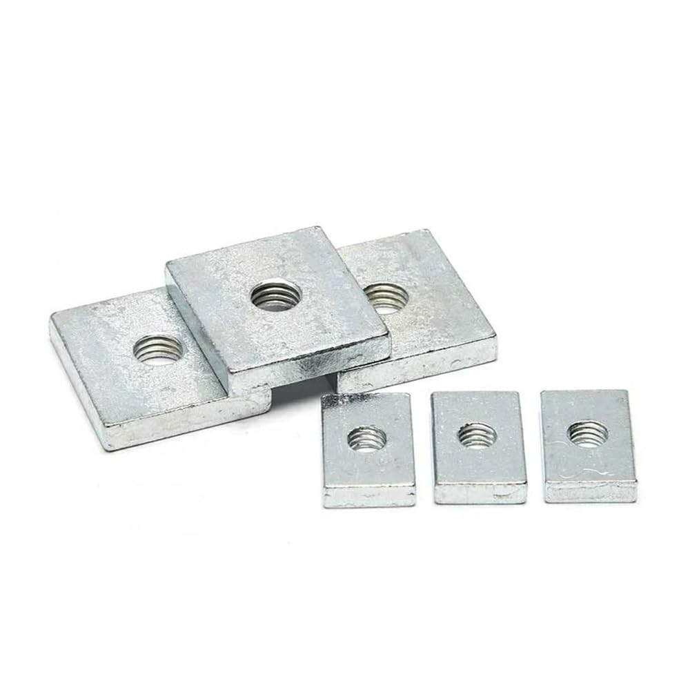 Bloque deslizante fino con tuercas cuadradas negras galvanizadas | Negro, M3-M8, 10/50 piezas, Escenario de uso: Marcos de aluminio, Maquinaria, Muebles, Bricolaje(50pcsxM6-20x10x4mm)