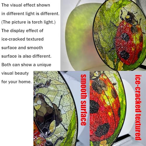 9.84フィート- てんとう虫ステンドグラスウィンドウ吊り下げ、てんとう虫ステンドグラス、ラウンドステンドグラスてんとう虫吊り下げ、カラフルなてんとう虫サンキャッチャー、窓用てんとう虫、チェーンとフック付きてんとう虫ウィンドウ吊り下げ。 [3]