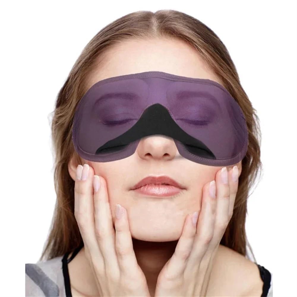 Mascherina 3D per dormire, da viaggio, con imbottitura, morbida, massaggiante, strumento di bellezza (viola, 4 pezzi)