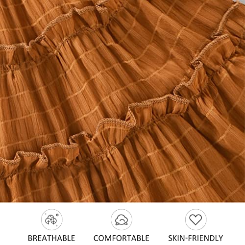 Toddler Girl Cold Shoulder Boho Dress Little Kids Flounce Lace Casual Midi Summer Dresses Outfit Clothes3