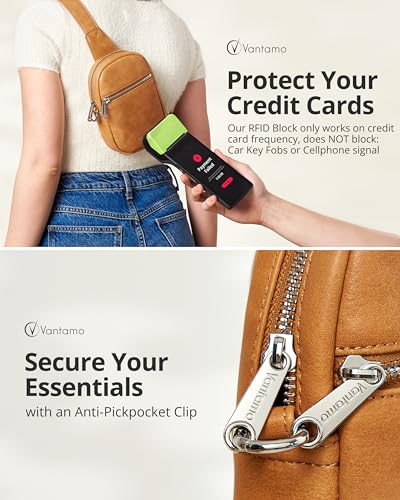 Image of Vantamo Small Crossbody Bags for Women, Sling Bag with RFID & Anti-Pickpocket Clip, Adjustable Strap Cross Body Packs