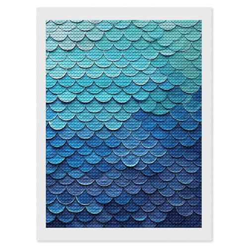 Kit broderie diamant adultes sirène bleue canevas strass mosaïque peinture