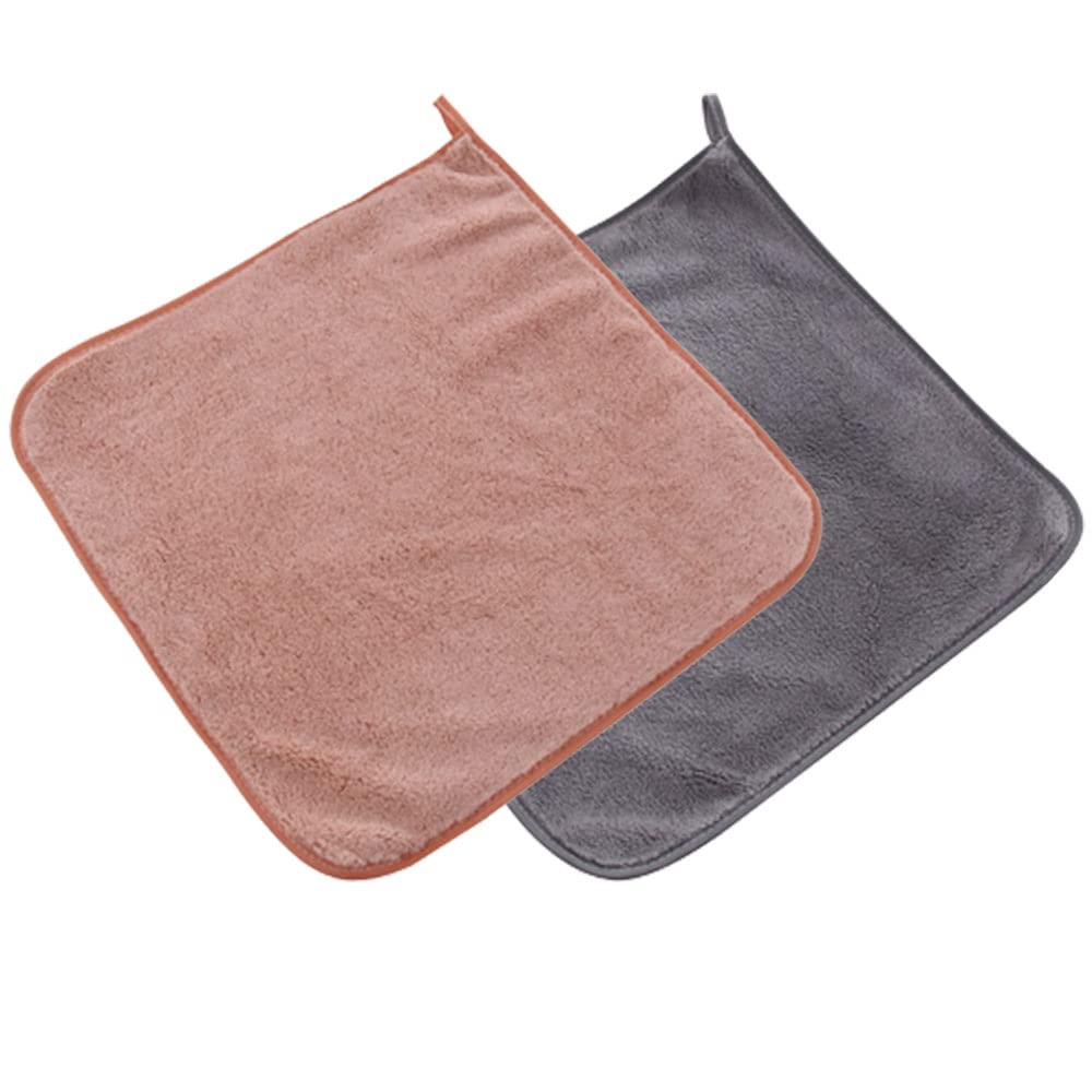 2 Piece Set Hand Dry Towel Hanging Loop Fast Drying Hand Towel Thick Coral Fleece Hanging Hand Towels Strong Water Absorption Soft Dry Hand Towel for Kitchen Bathroom 11.8*11.8 Inch(30*30CM)
