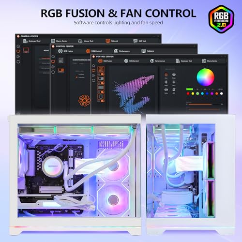 HELLOLAND Ocean Park Gaming PC Desktop- AMD Ryzen 7 9800X3D 8-Core 4.7GHz- RX 9070 XT 16GB- 32GB DDR5 6000MHz- 1TB PCIe +1TB SATA SSD- 850W PSU- 360mm AIO & APP RGB Fan Control - Win 11 -White