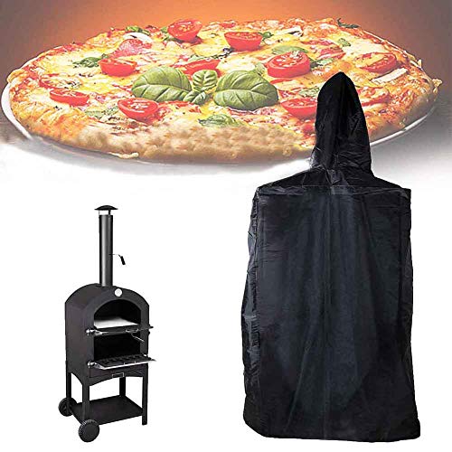 Grillabdeckung Wasserdicht Schwarz Schutzhülle für Pizzaofen Grill Abdeckhaube BBQ Cover Grill Abdeckplane Regenfest Staubdicht Reißfest