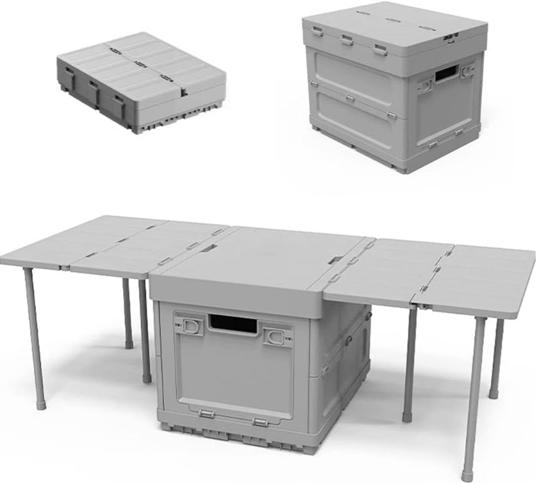 多機能　キャンプテーブル　収納ボックス　折り畳み式 M2868-52-29】 キャンプ 収納ボックス 折りたたみ テーブル