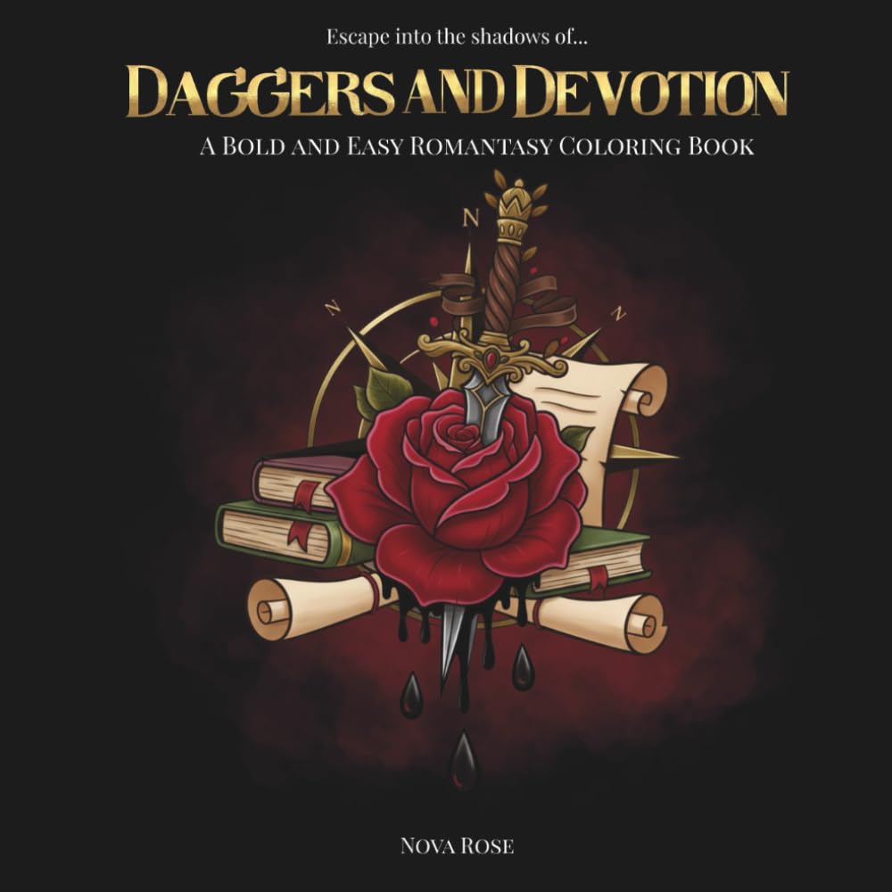 Daggers and Devotion: A Bold and Easy Romantasy Coloring Book