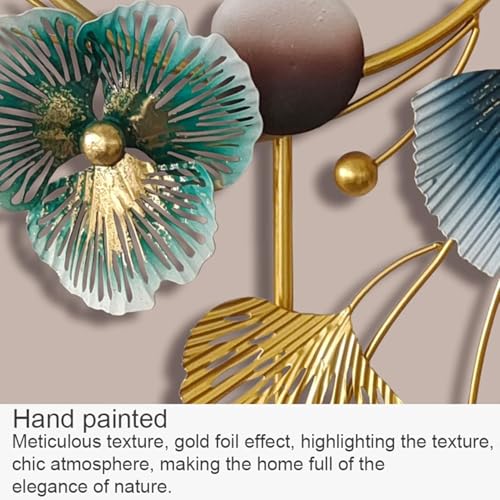 Image of SHREE 'O' GREEN TECH - Metal Multicolor Peacock Abstract Figures Handcrafted Wall Sculpture Wall Art For Living Room Guest Room Bedroom Kitchen Office (Size 35x18 inch)
