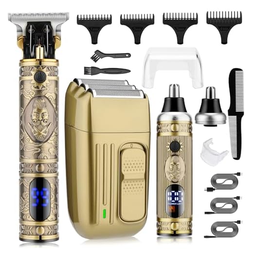Karrte Men’s Grooming Kit Professional Hair Clippers and Shaver for Men,Electric Razor and Nose Trimmer Set,Beard Trimmer with 3 Foil Head,Gifts for Men