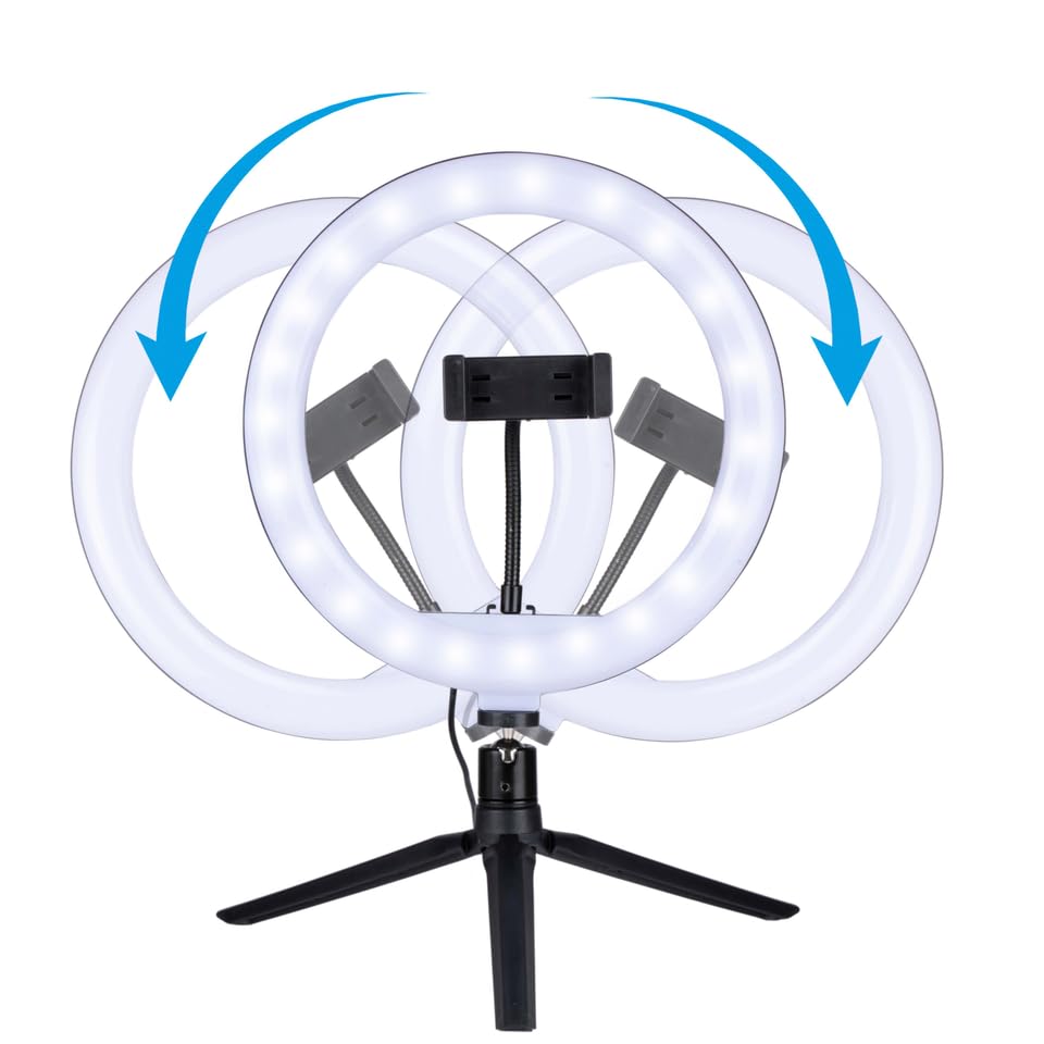 Grundig Ring Light Professionale - Luce Foto LED per Selfie e Telefono - Luce LED Telefono - Luce Anello con Trépied - Luce per Fare i TikTok - Luce Selfie - Beauty Ring Light per Foto e Video