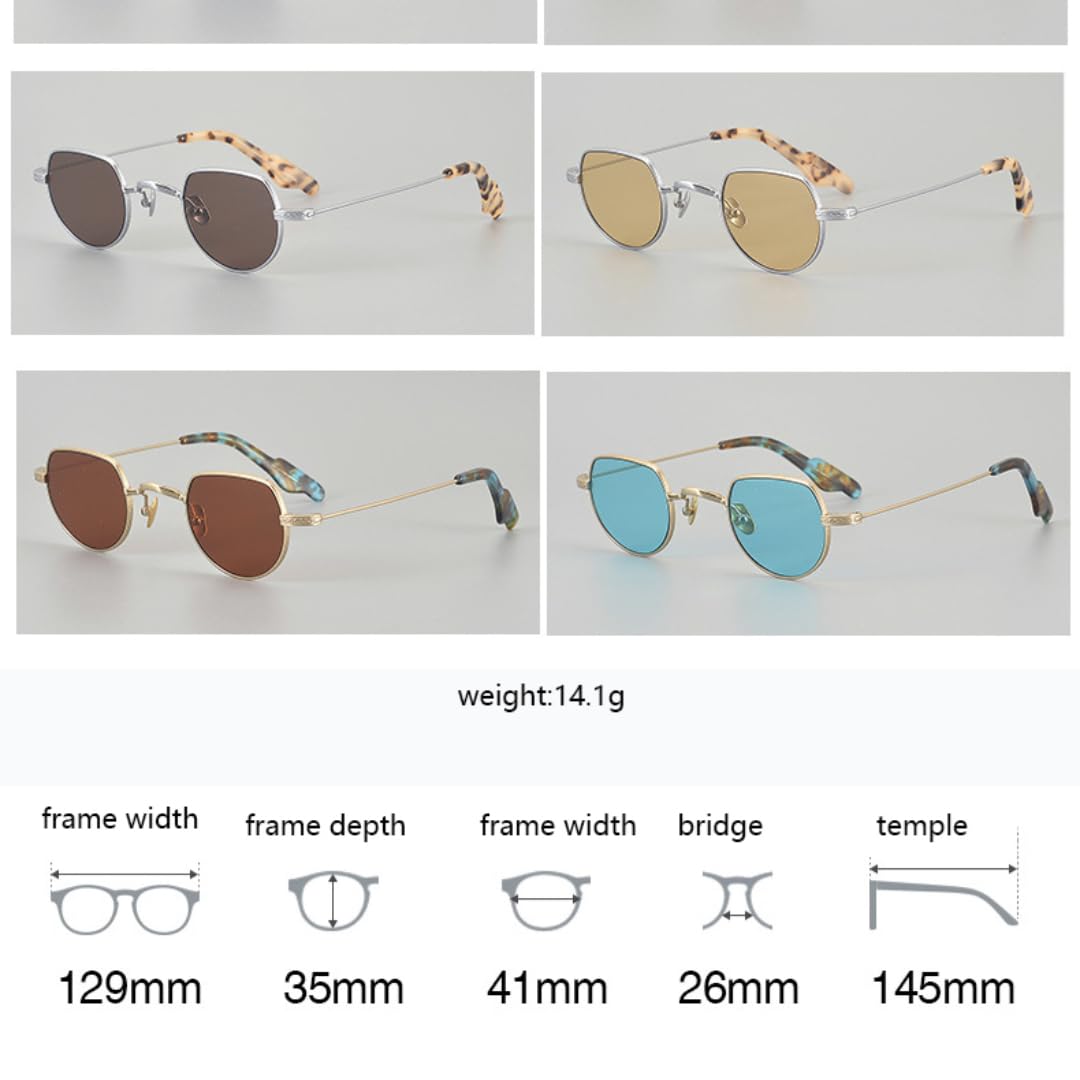 Lekkie retro wielokątne modne okulary przeciwsłoneczne tytanowe moda na zewnątrz Uv400