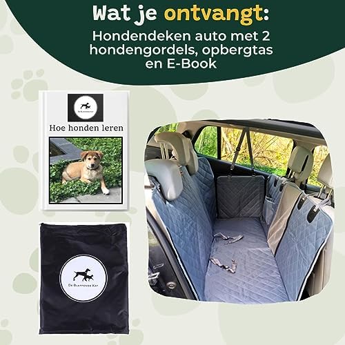 Doctor Bark Hondendeken voor de achterbank van de auto, 3-zits, All-Side bescherming met ritssluiting voor alle personenauto's en SUV's, L in bruin