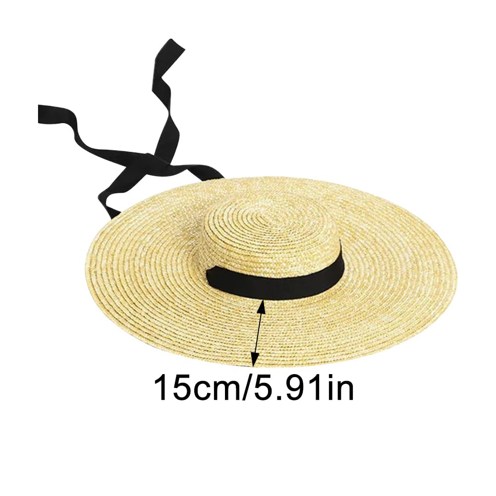 Gorro de playa elegante de verano, sombrero de paja para mujer