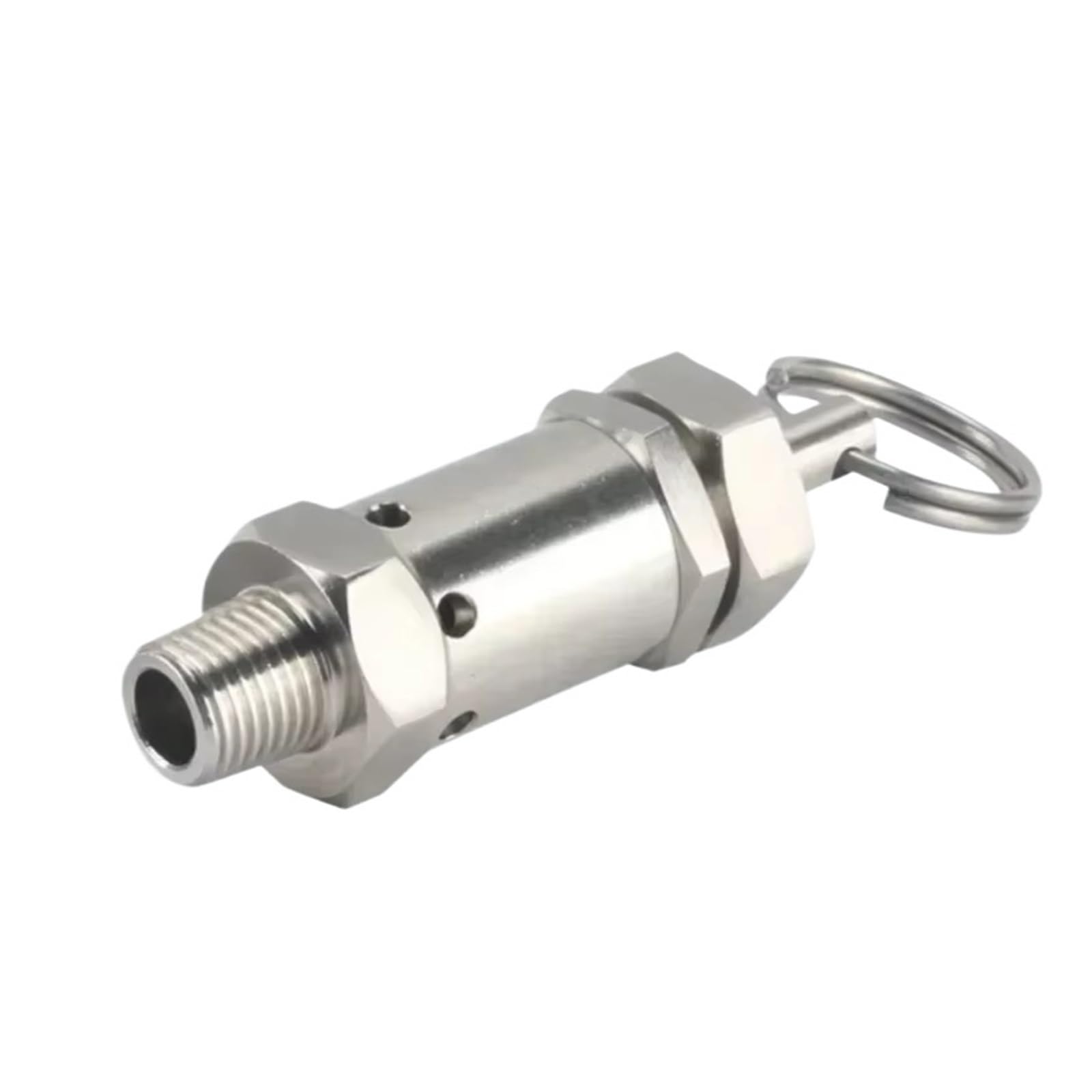 1 2 3 4 5 6 7 8 9 10Bar 1/4" 3/8" 1/2" BSPT macho 304 válvula de seguridad de alivio de presión sanitaria de acero inoxidable resorte ajustable(3 Bar (0.3 Mpa),3l8 BSPT Male)