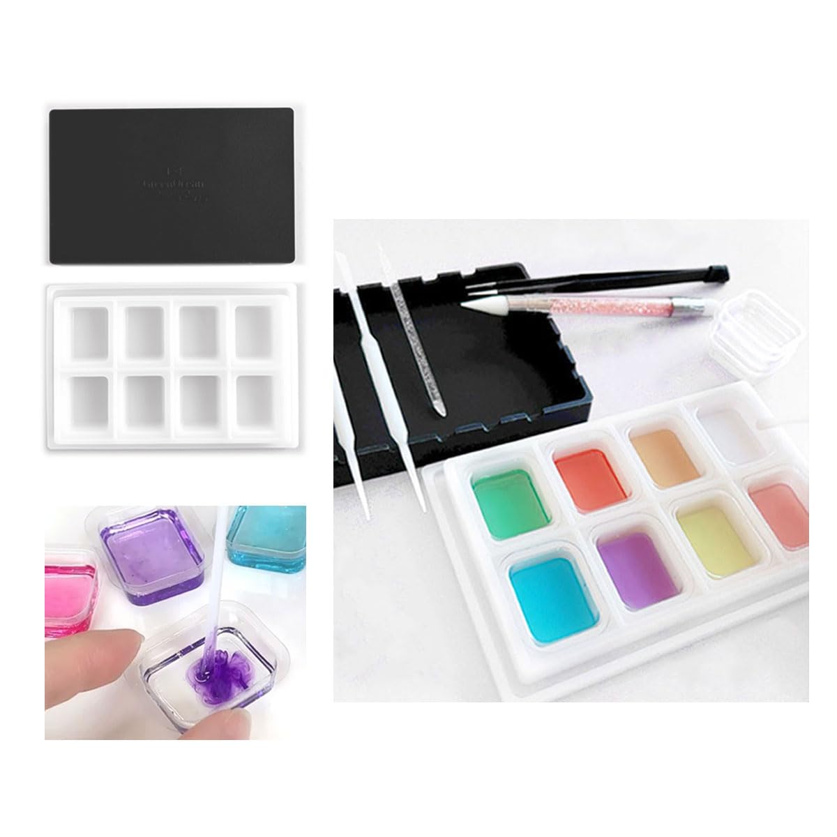 Amazon.co.jp: GreenOcean レジン用品 万能遮光シリコンパレット