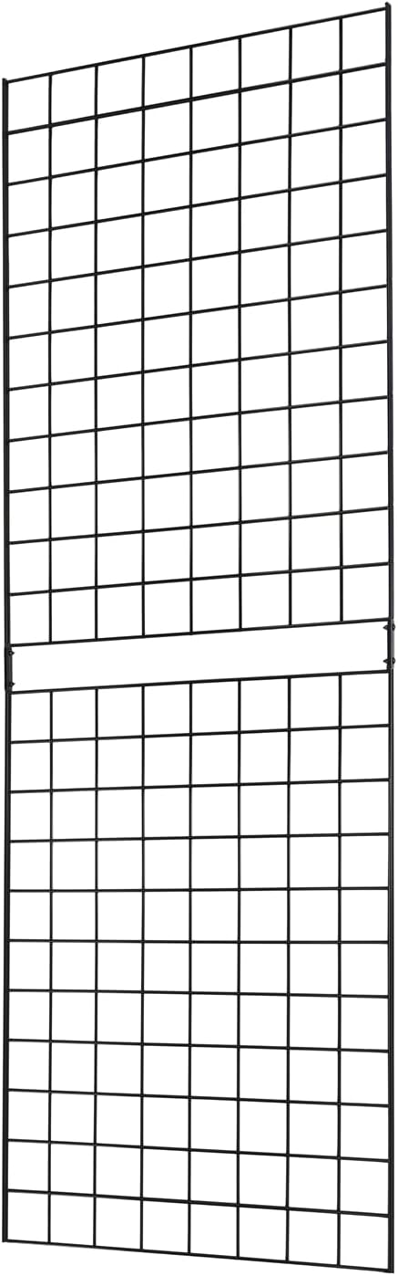 Gridwall Panel, 2'x6', Heavy Duty, Black, Commercial Grade, Wall Display, 1 Pack, Metal, Powder Coated, Freestanding, Retail, Trade Shows, Organize Garages, Closets, Grid Panel 2'x6'(1 Pack)