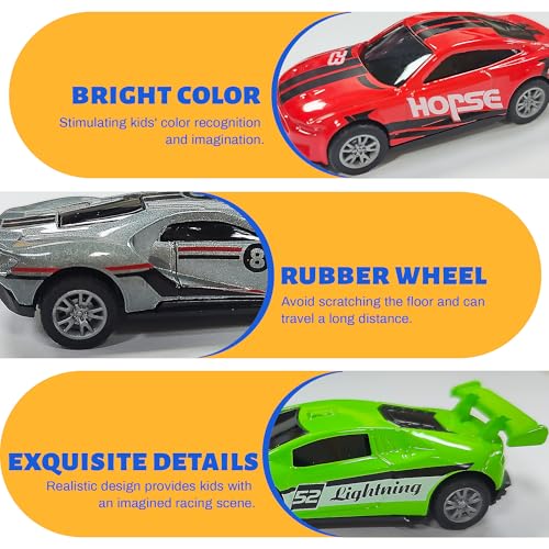 Set 8 Autos de Juguete Pull Back Metal 1:64 con Estuche miniatura 3