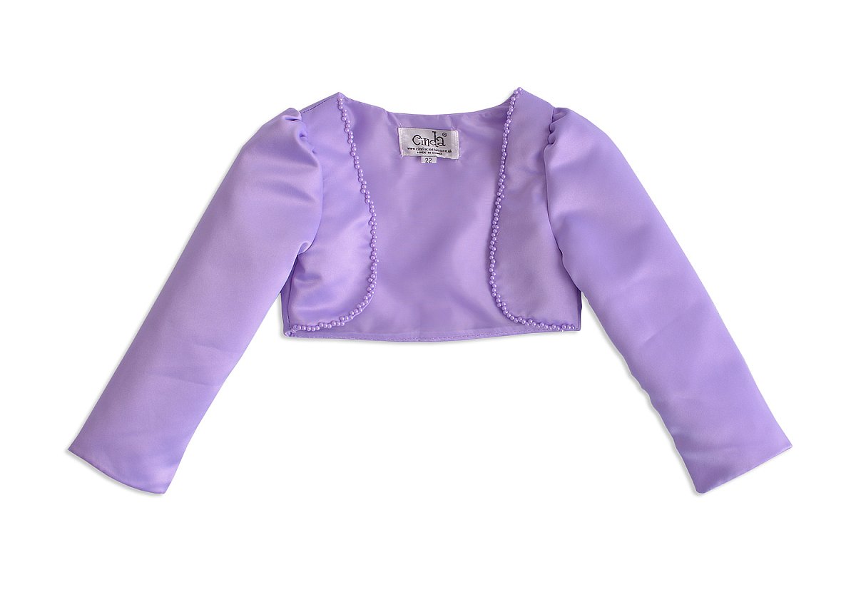 Cinda Girls Lilac Long Sleeves Satin Bolero 8-9 Years