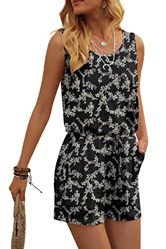 Image of DouBCQ Womens Summer Casual Sleeveless Loose Jumpsuits Romper with Pockets