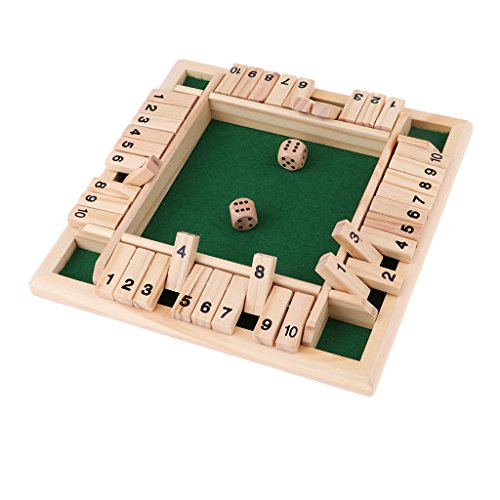 Wood Deluxe 4 Sided 10 Number Shut The Box Würfel Brettspiel Cover