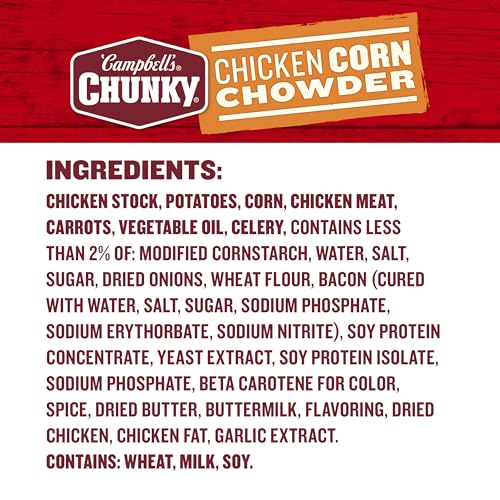 Image of Campbell's Chunky Soup, Chicken Corn Chowder Soup, 18.8 Oz Can (Pack of 2)