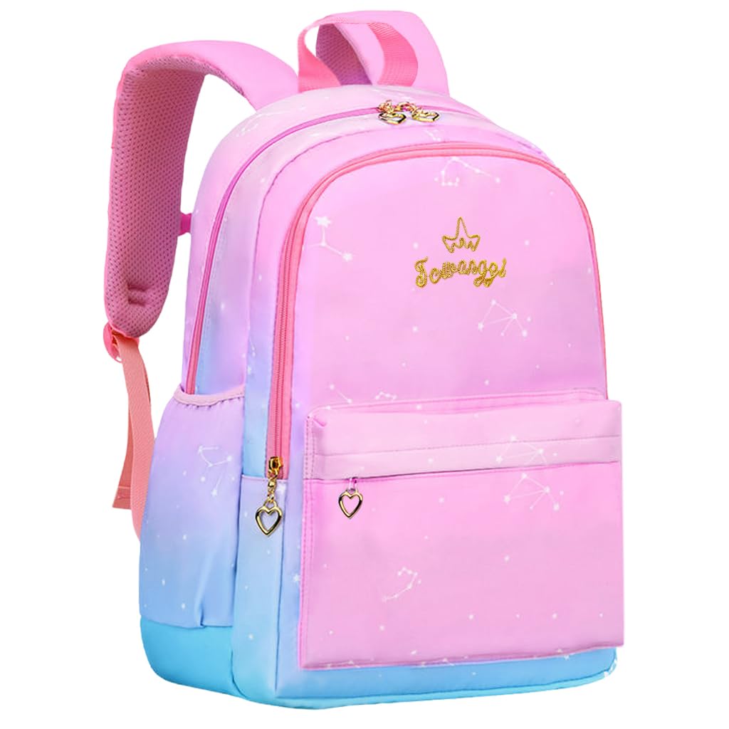 School Backpack for Girls Large School Backpack for SchoolGirls 6-12 Years Old Colorful Gradient Pink Fashion Primary Schoolgirls Backpack School Gift, Christmas Gift Rakhi Gift-image-34