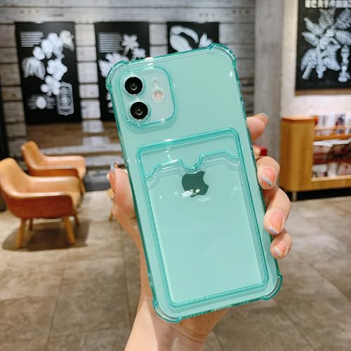 Coque iPhone 11 verte avec range carte idéale pour sorties et voyages