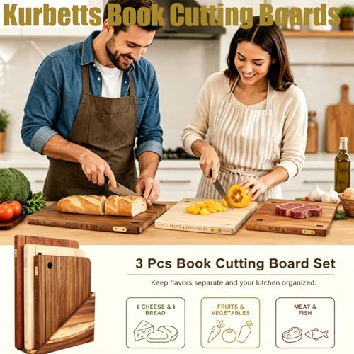 Set de tablas de cortar en forma de libro, 3 piezas miniatura 6