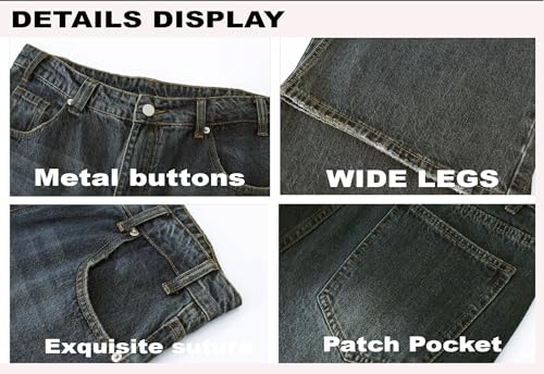 Unisex Y2K Baggy Jeans Hip Hop Skater Jeans Vintage Dance Skateboard Pants Loose Fit Denim Jeans3