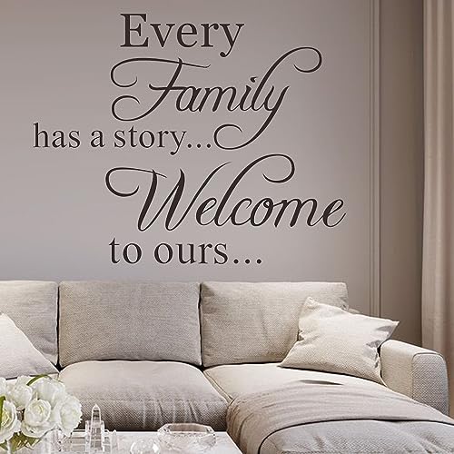 Vinyl Wall Quotes Stickers Every Family Has a Story Welcome to Ours Saying Wall Decal Enthusiasm Letter Vinyl Decor Art Mural for Living Room Bedroom - Image 4