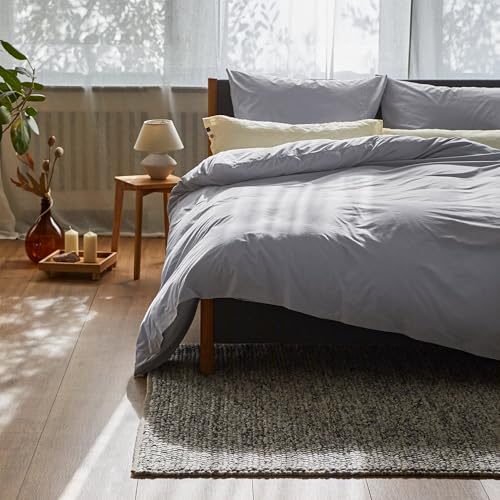 URBANARA Perkal-Bettwäsche Perpignan 135x200 + 80x80 cm - 100% gekämmte Baumwolle 2-TLG. Set Made in Portugal Oeko-Tex Standard 100 Premium...